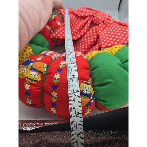 Vintage Handmade Patchwork Cottagecore Holiday Christmas Farmhouse Wreath - Picture 5 of 5